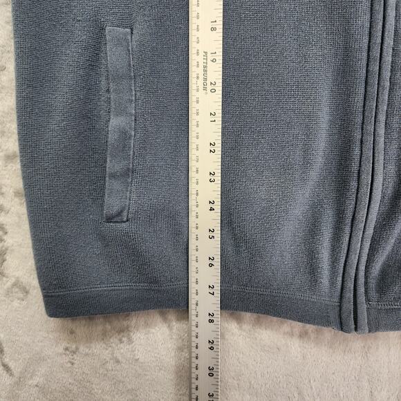 Eddie Bauer Sweater Mens XL Blue‎ Full Zip Cotton Knit Striped Jacket Preppy - Picture 9 of 10